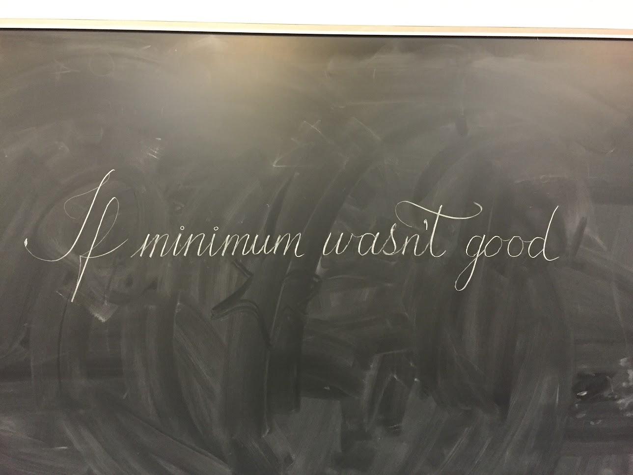 Calligraphy done on a chalkboard