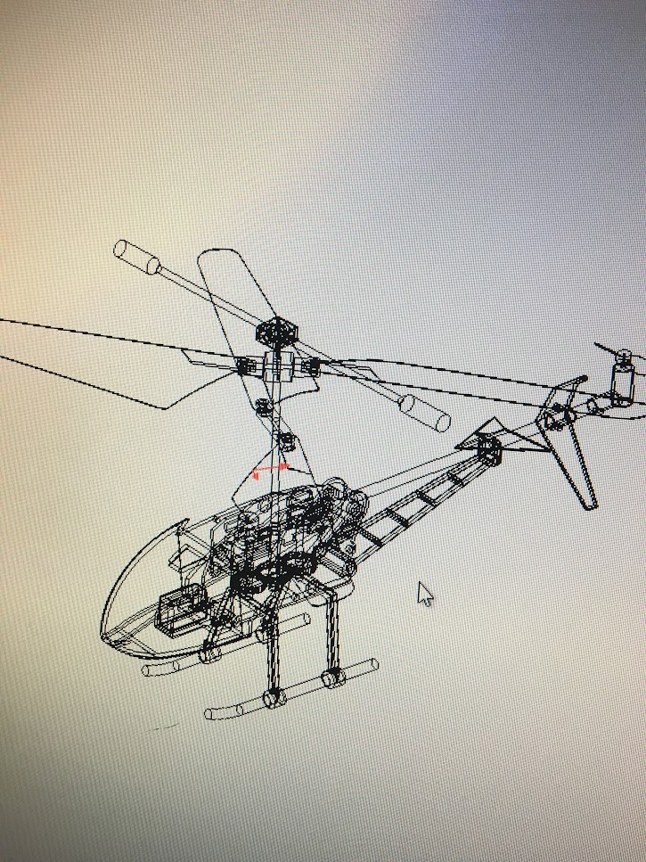 CAD drawing of a RC helicopter