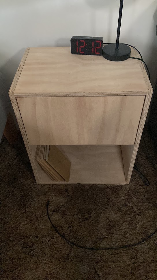 Handmade wood nightstand